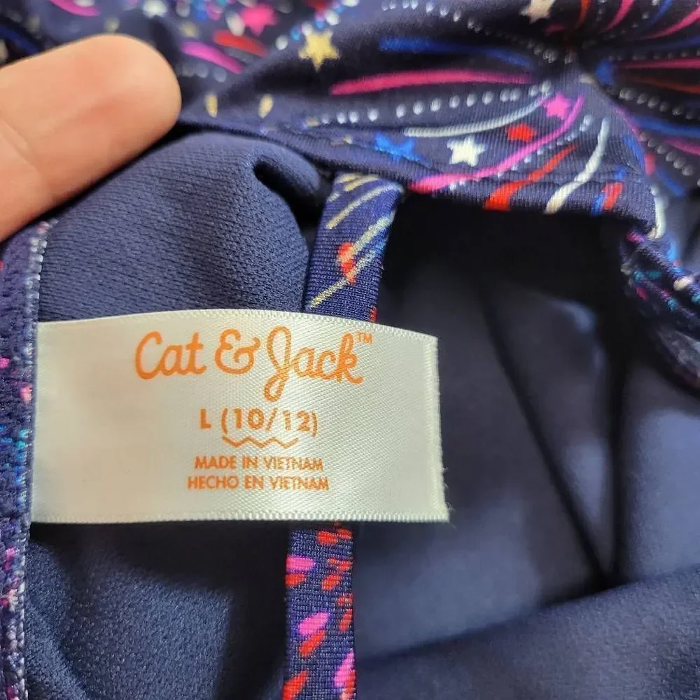Cat & Jack fireworks swimsuit L10/12